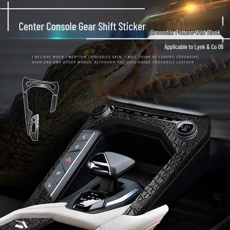 Crocodile Grain Film for Lynk & Co 01-06 Interior Gear Shift Decoration