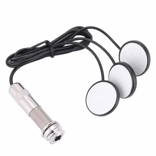 Guitar Pickup for Acoustic Guitar, 3-Patch Pickup, Plastic Pickup Head, 6.35mm Silver Jack, 60cm Cable, Noise Interference Reduction, Piezo Guitar Pic