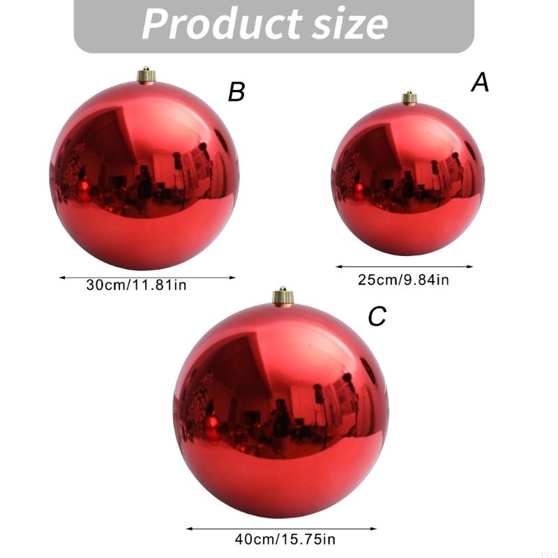 Red Glossy Finish Christmas Ball Ornament Weather Resistant Plastic Texture Suitable for Long Service Holiday Display