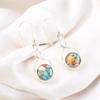 Natural Spiny Oyster Gemstone 925 Sterling Silver Handmade Dangle Earrings 1.68" CE-15-44