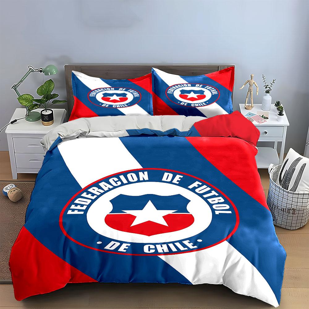 Chile Football Federation Bedding Bedding Duvet Cover Set Duvet Cover Pillowcases (1 * Duvet Cover 2 * Pillowcases, Without Duvet Insert)