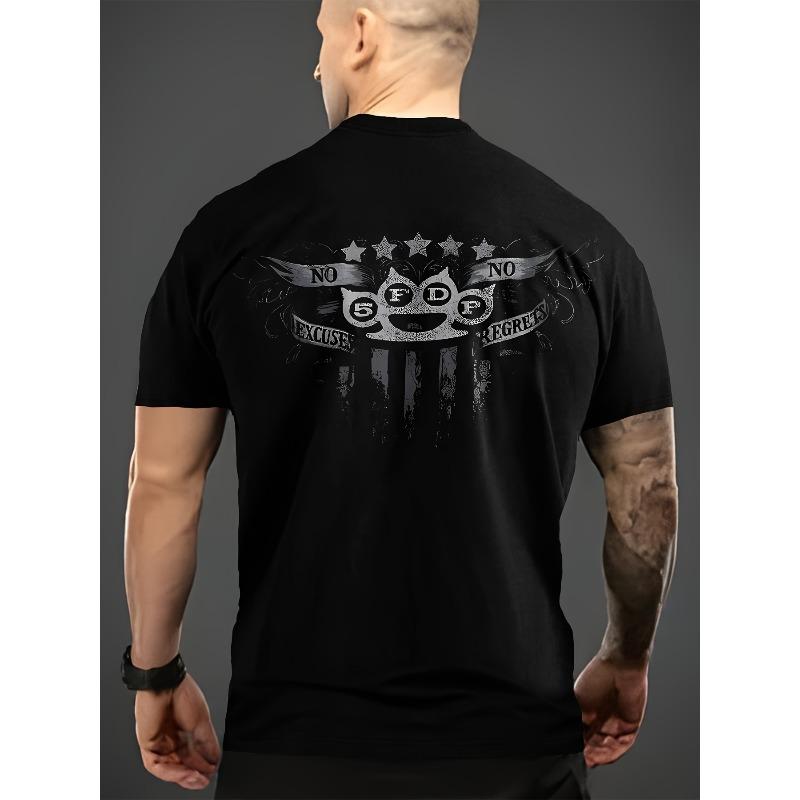 European Sizes Men'S Casual Summer T-Shirt Featuring a Vintage Letter And Skull Design, Perfect for Everyday Use And Holiday Trips