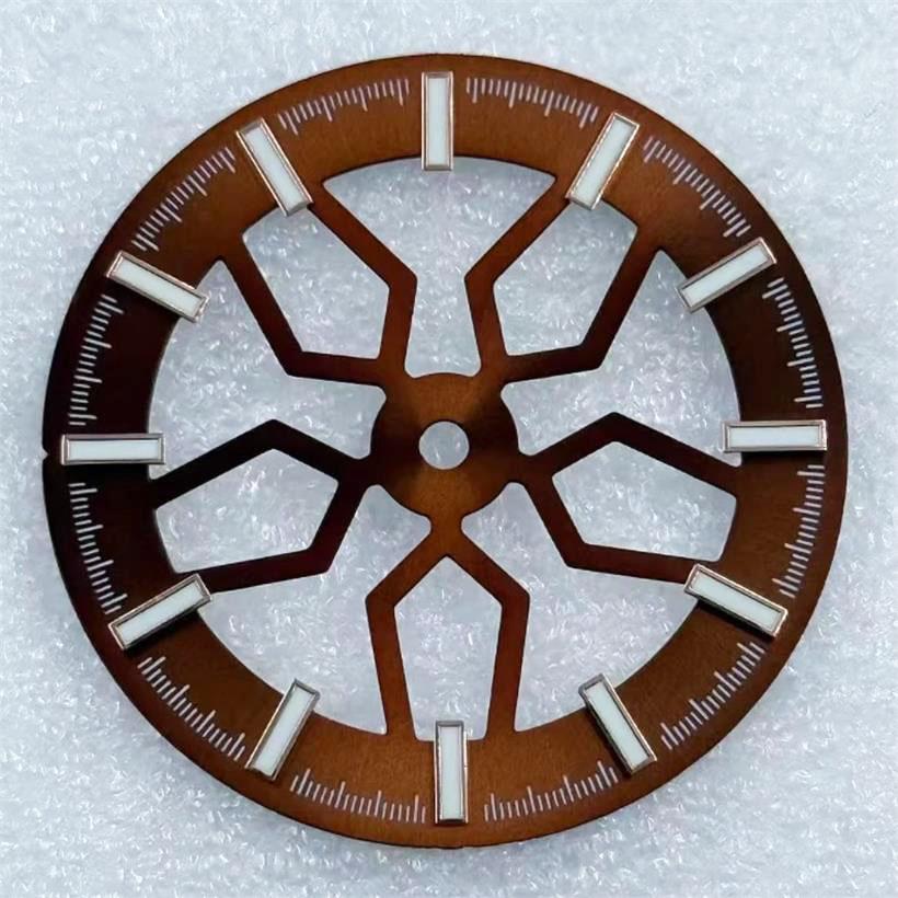 31.8MM Hollow Out Wheel Bone Green Luminous Dial Suitable For NH70 NH38 Mechanical Movement Watch Accessories