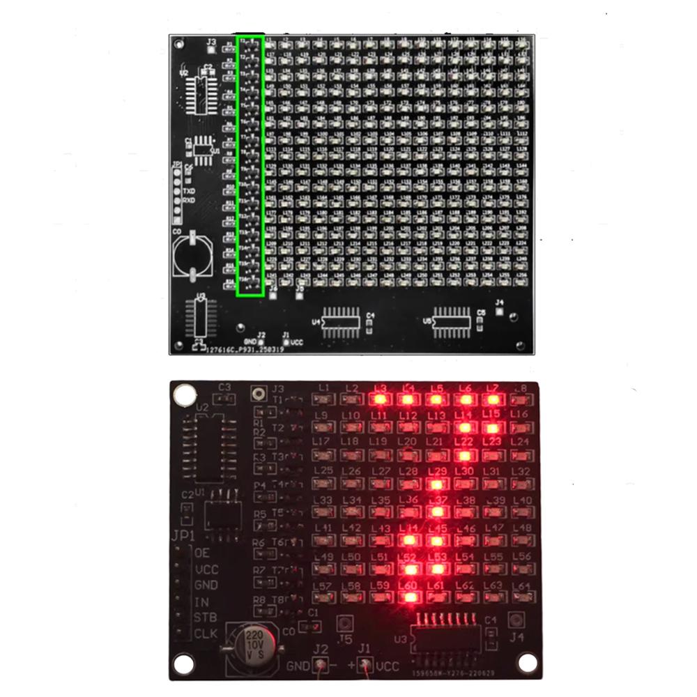 Kit di Saldatura per Schermo Pubblicitario a Matrice di Punti LED SMD 64 LED / 256 LED Fai da Te Display Rosso Divertente Kit Elettronico Fai da Te Pratica di Saldatura