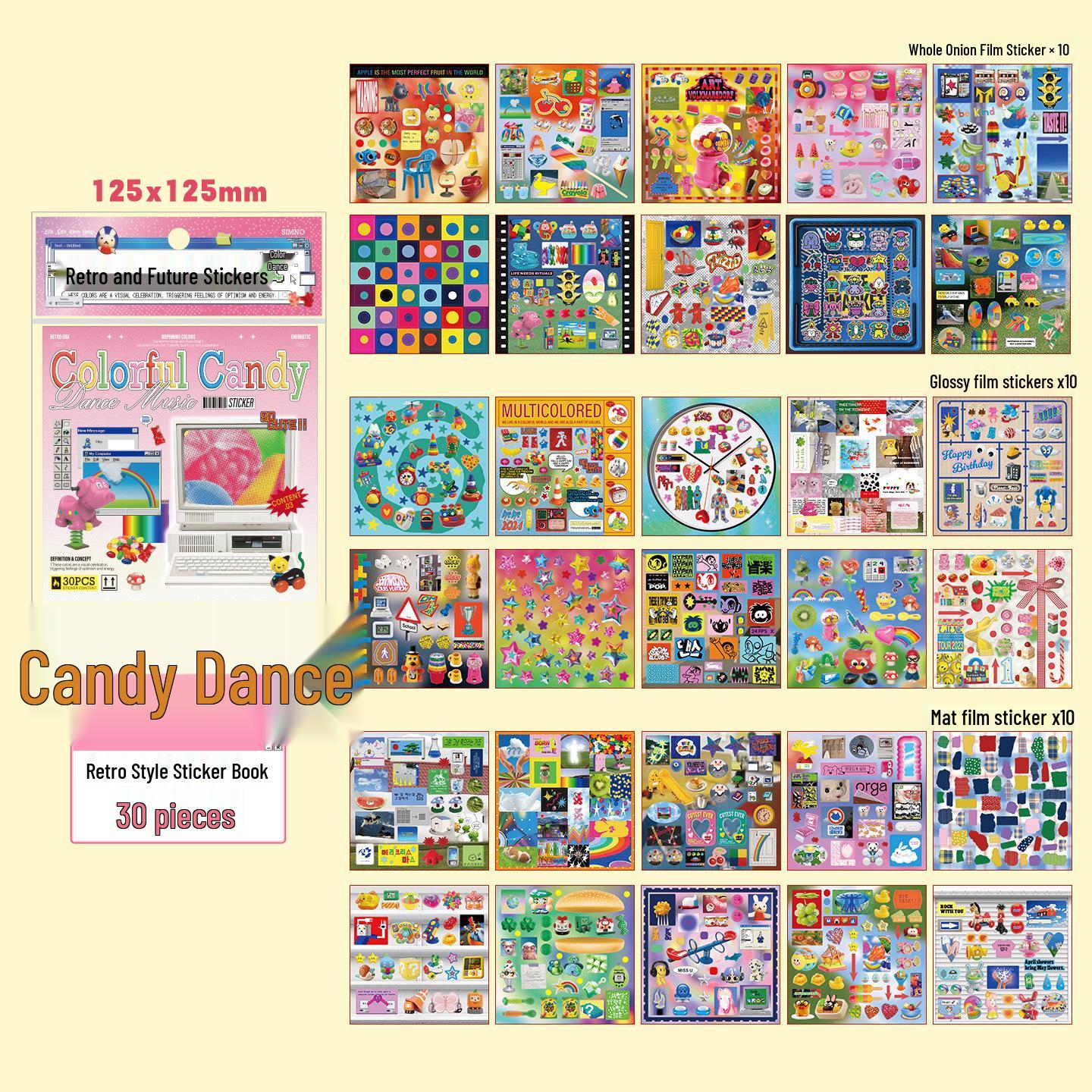 

Jilüxīnmò Retro-Future Sticker Book: Vintage & Modern Ins Style Text Decor Stickers
