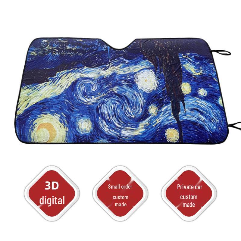 

Aluminum Film Windshield Sunshade with Digital Print 130x60 cm серебряный