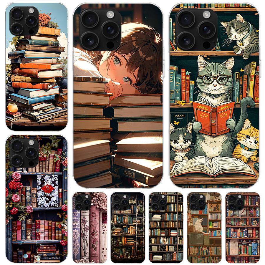 Lies Bücher Illustration Lesen Weiche Handyhülle Für IPhone 11 17 Air 16E 16 Pro Max 15 + 14 Plus 13 Mini 12 Apple 7 SE 8 Fundas