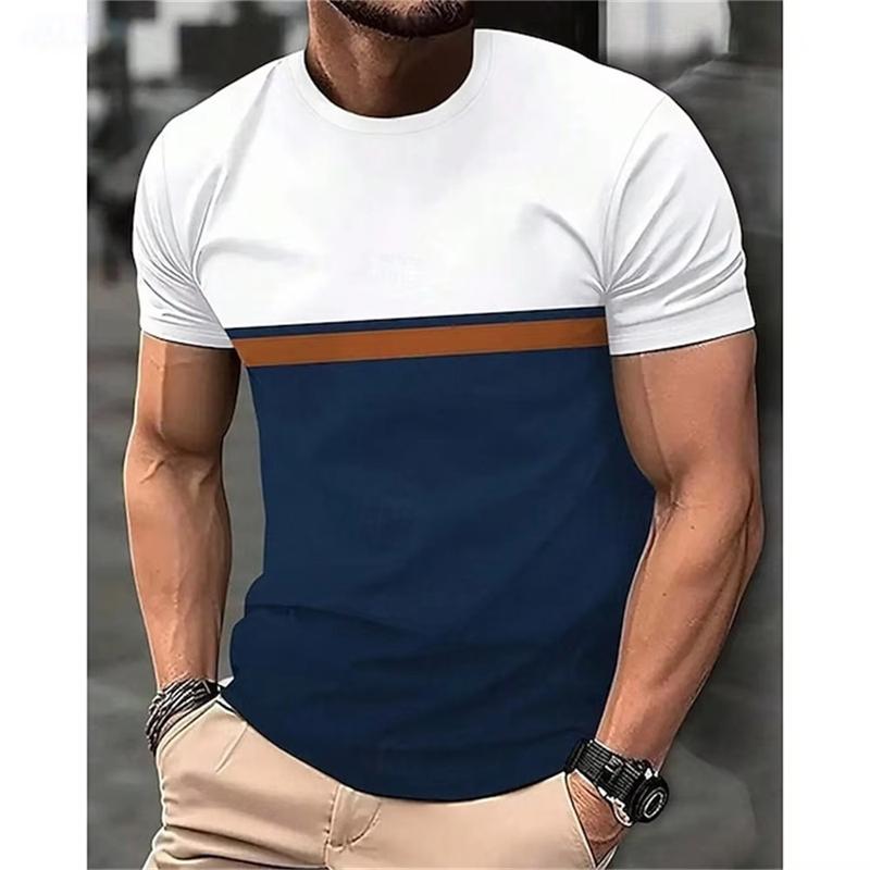 Simple and fashionable street wear 3D printed round neck T-shirt, casual and breathable T-shirt