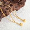 316L Stainless Steel Chains Necklaces For Women 18k Gold Plated Waterproof Non Tarnish Women's Necklace With Ball Pendant