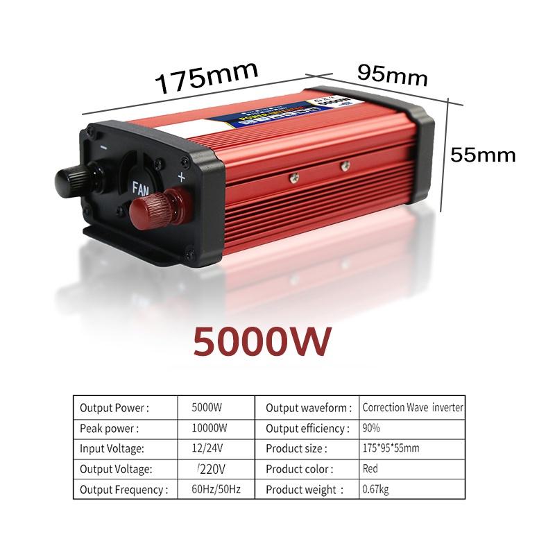 4000W 5000W 6000W DC 12V/24V To AC 110V/220V Modified Sine Wave Voltage Transformer Converter Adapter 2 USB Car Power Inverter
