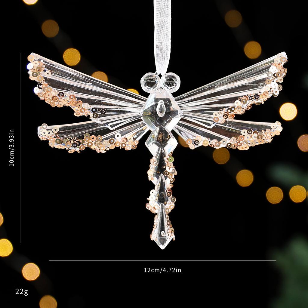 Transparent Acrylic Crystal Ornament Lightweight Sequin Hanging Pendant Christmas Tree Ornament For Centerpiece Holiday