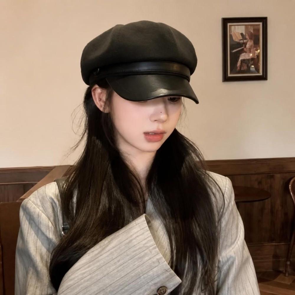 Breathable Winter Beret Hat Windproof Octagonal Hat Elegant Pumpkin Hat Spring Autumn