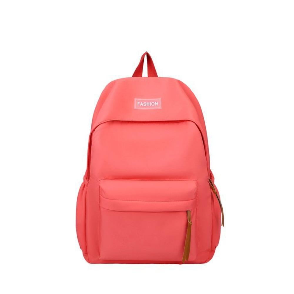 School bag backpack solid color versatile primary and secondary school student bag can be printed college style women's backpack