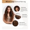 Realistic Long Wavy Brown Ombre Wig Women Middle Part Full Cap Synthetic Hairpiece Heat Resistant Fiber