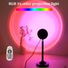 USB Sunset Projection Light, Remote Control 16 Colors, 180 ° Rotation, Suitable for Bedroom Pography Atmosphere Decoration
