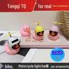 Douyin Style Pink Duck Ornament with Bamboo Dragonfly & Flashing Light for Bicycle