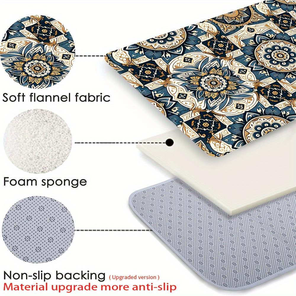 Moroccan vintage pattern theme Flannel-printed floor mats has a non-slip function is suitable entrances bathroom welcome carpets