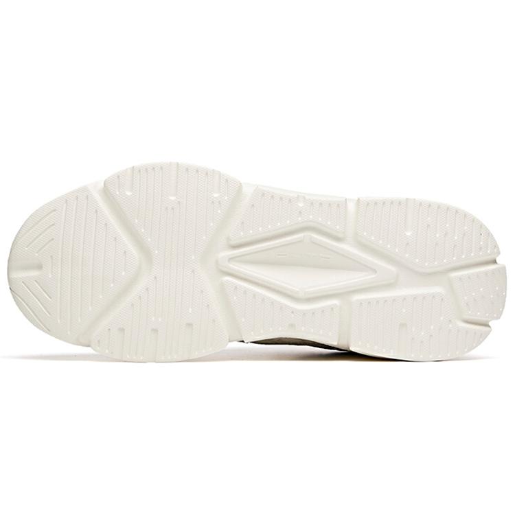 Anta Life Collection Synthetic Leather Slip Resistant Abrasion Resistant Low Top Chunky Sneakers Men's White Gray 912048821-4