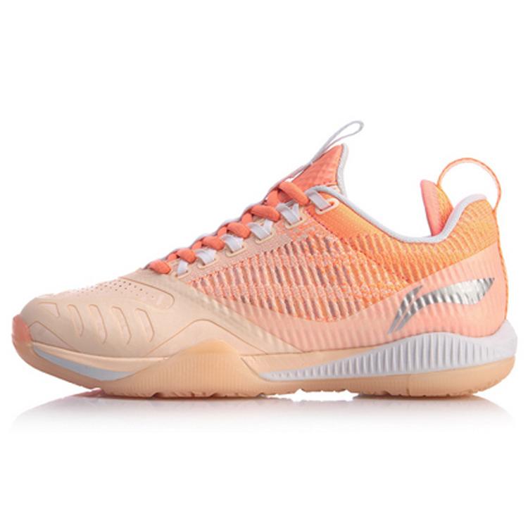 

new LiNing Cool Shark 2 Cushioning And Breathable Low top Badminton Shoes Women s Neon Orange Pink 36