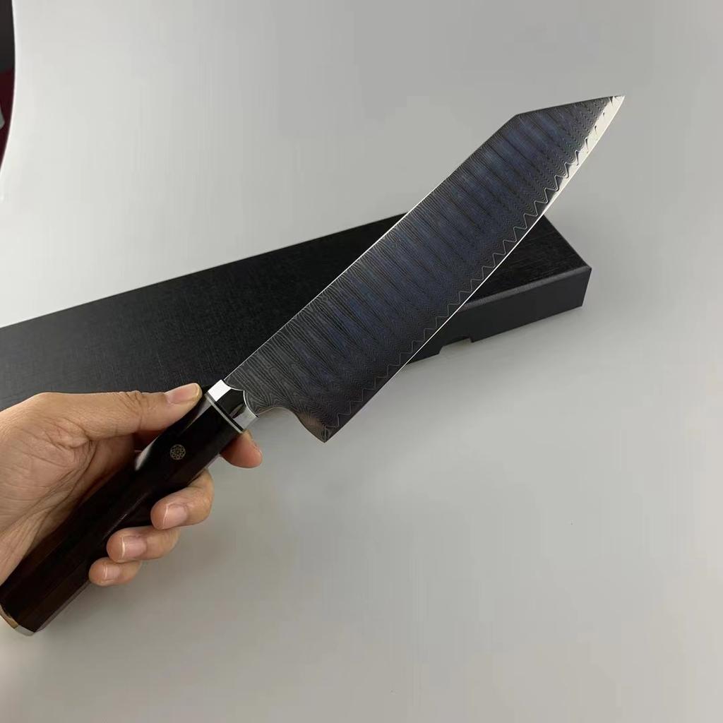 8 Zoll Kiritsuke Messer 73 Lagen Damaszener Stahl Klinge Scharfes Kochmesser Hackbeil Fleischschneiden Gemüse Küchenmesser Rosenholzgriff