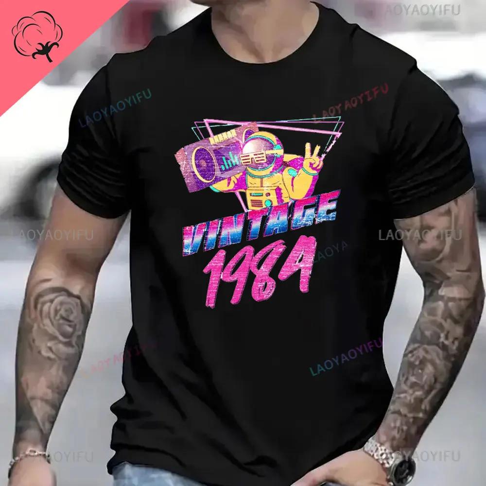 Vintage 1984 Birthday Cotton T Shirts for Men Women Short Sleeve Clothing Retro Tshirts Born in 1984 Clothes for Men Tops Tee