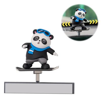 Cute Cartoon Bear Alloy Car Automatic Sliding Skateboard Center Console Car - Creative Ornaments Decoration Accessories, G1Y8