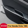 Car Door Armrest Decor Cover Handle Cover Carbon Fiber Style ABS For Honda Civic 10th 2016 2017 2018