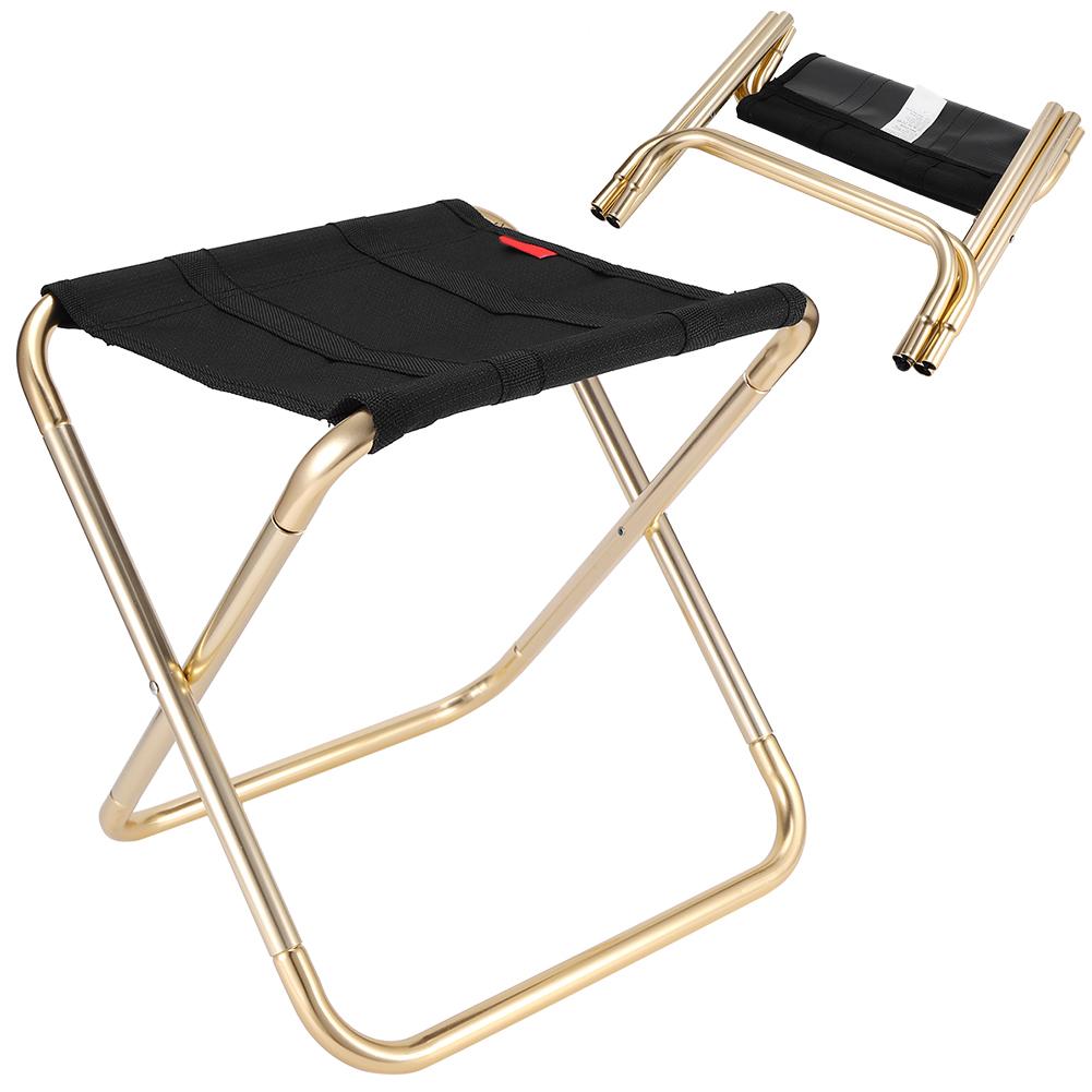 Faltbarer Campinghocker Aluminiumlegierung Tragbarer Faltstuhl Sitz für Outdoor Angeln Grillen Camping