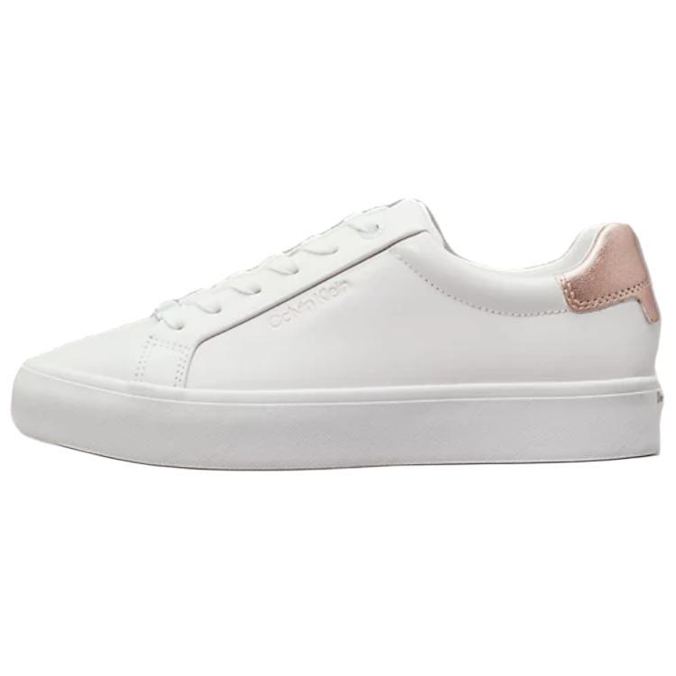 Calvin Klein Leather Metal Ankle Strap Low Top Sneakers Women sneakers White HW0HW021040K6