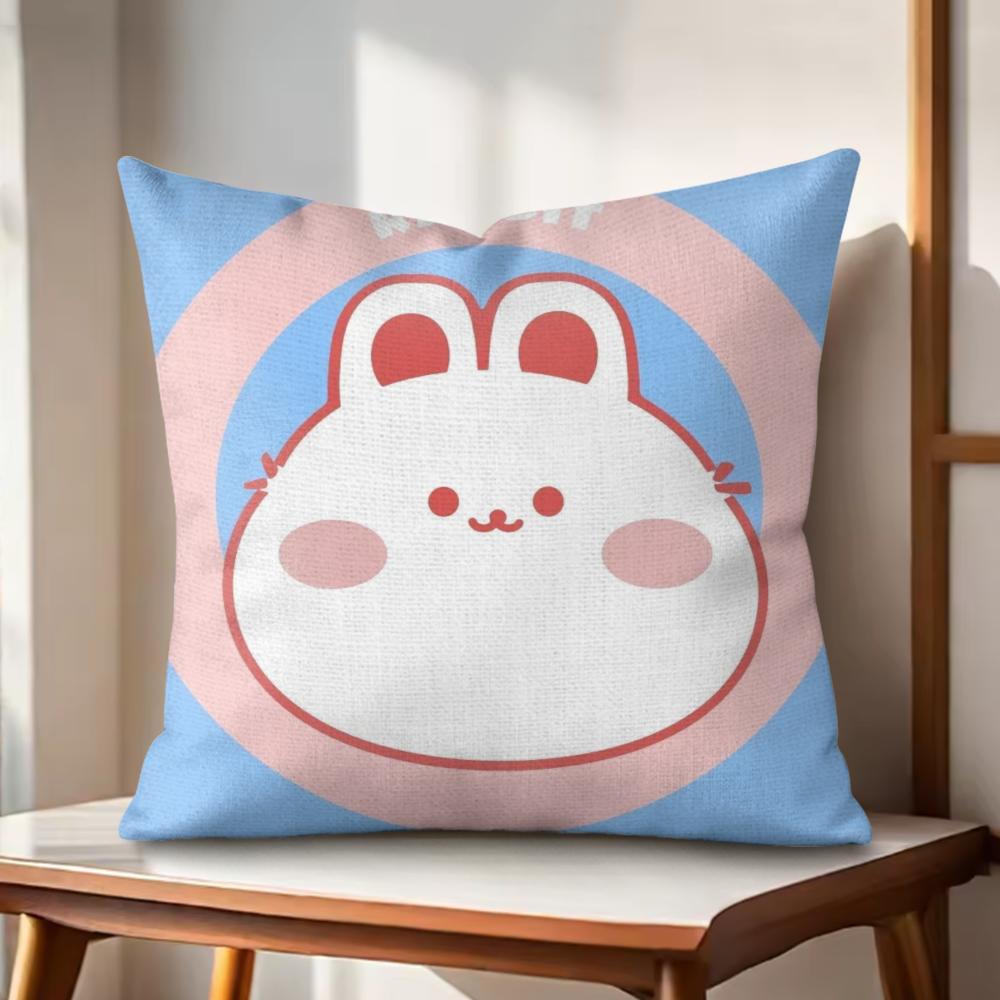 INS Cute Animals Cushion Cover Natural Linen Organic Fabric DoubleSided Printing Couch Pillow Covers Home Decor