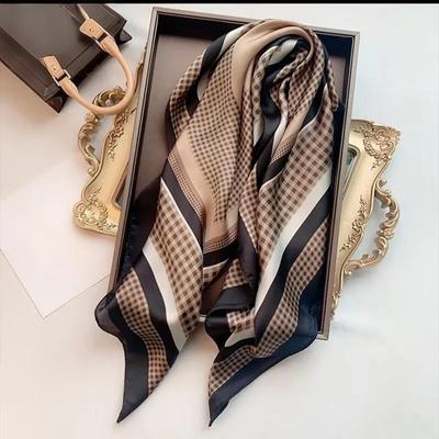 Luksusowe Szale Dla Kobiet Szal z Nadrukiem Jedwabny Satynowy Hidżab Szalik Damska Bandana 70*70cm Kwadratowe Szale Szaliki Dla Pań