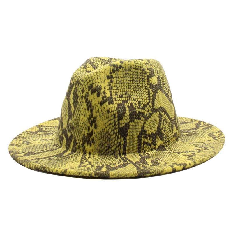 

Hat British Style Spring Men S And Women S Snake Pattern Woolen Jazz Hat, Top Hat M（56-58cm） зелений