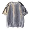 Striped Loose Round Neck T-shirt Men's Summer Casual Short-sleeved T-shirt