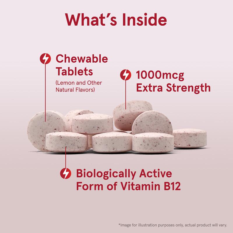 Methyl B-12, Lemon, 1,000 mcg, 100 Chewable Tablets