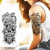 1 PC 210*114MM Waterproof Temporary Tattoo Sticker Spider Flash Tattoos Sanskrit Tiger Flower Body Art Arm Fake Tatoo For Women Men