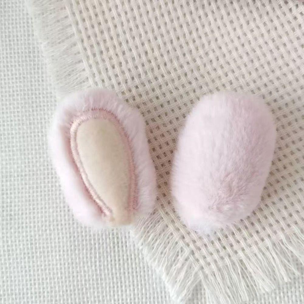 2PCS Fluffy Plush Cat Ears Soft Plush DIY Ear Appliques  for Hat Headband Garment Decoration