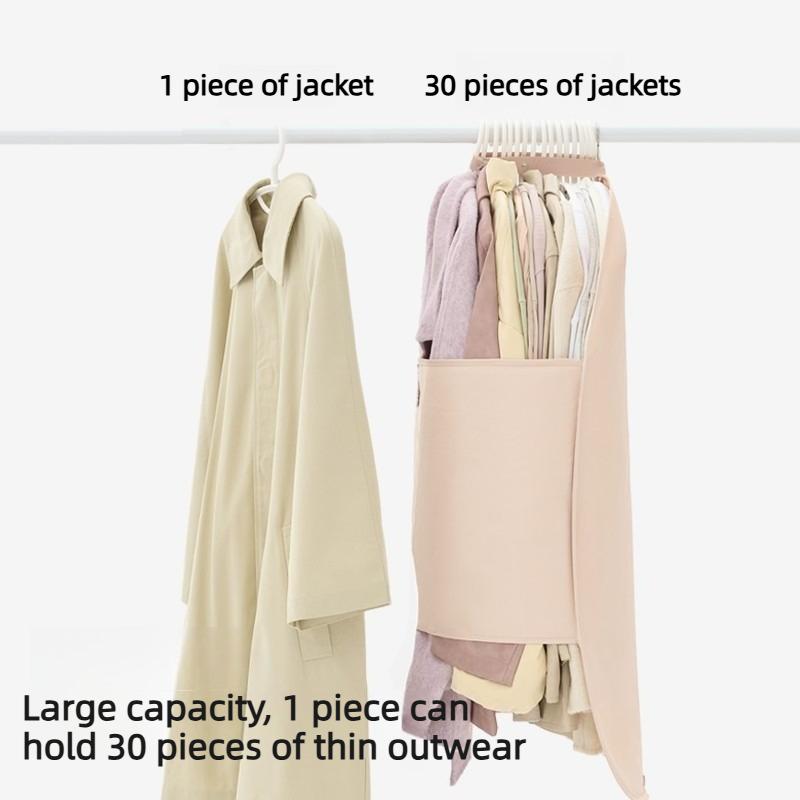 Foldable Fabric Compression Storage Bags with Dust Cover - Wardrobe Organizer & Down Jackets, Space-Saving Home Storage Solution