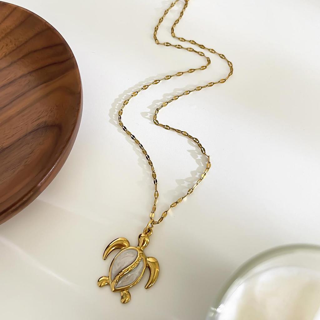 MHS.SUN Seestern Muschel Muschel Anhänger Halsketten Für Frauen Männer Edelstahl Trendige Kette Choker Strandparty Schmuck Sommer