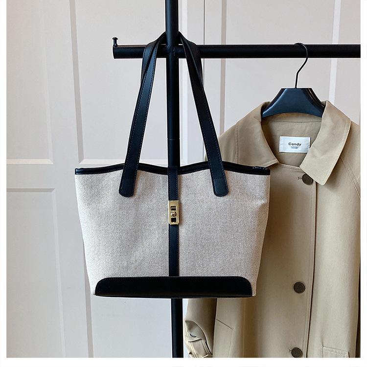 Women's Faux Leather Tote Bag Large Capacity Patchwork Shoulder Work Bag Stylish Office Handbag