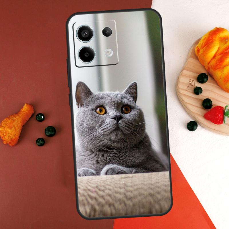 

Чехол для телефона Xiaomi Redmi Note 14 9 10 11 12 13 Pro 9S 10S 11S 12S Redmi 13C 10C 12C 14C с рисунком Британской короткошерстной кошки Coque Redmi 14C