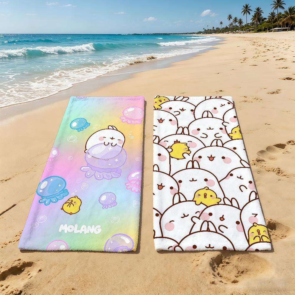 Cartoon Cute M-Molang-ES Towel For Outdoor Camping Beach Towel Super Absorbent Quick-Drying Summer Towel