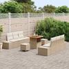 Garden Sofa Set with Cushions 9 pcs Beige Poly Rattan