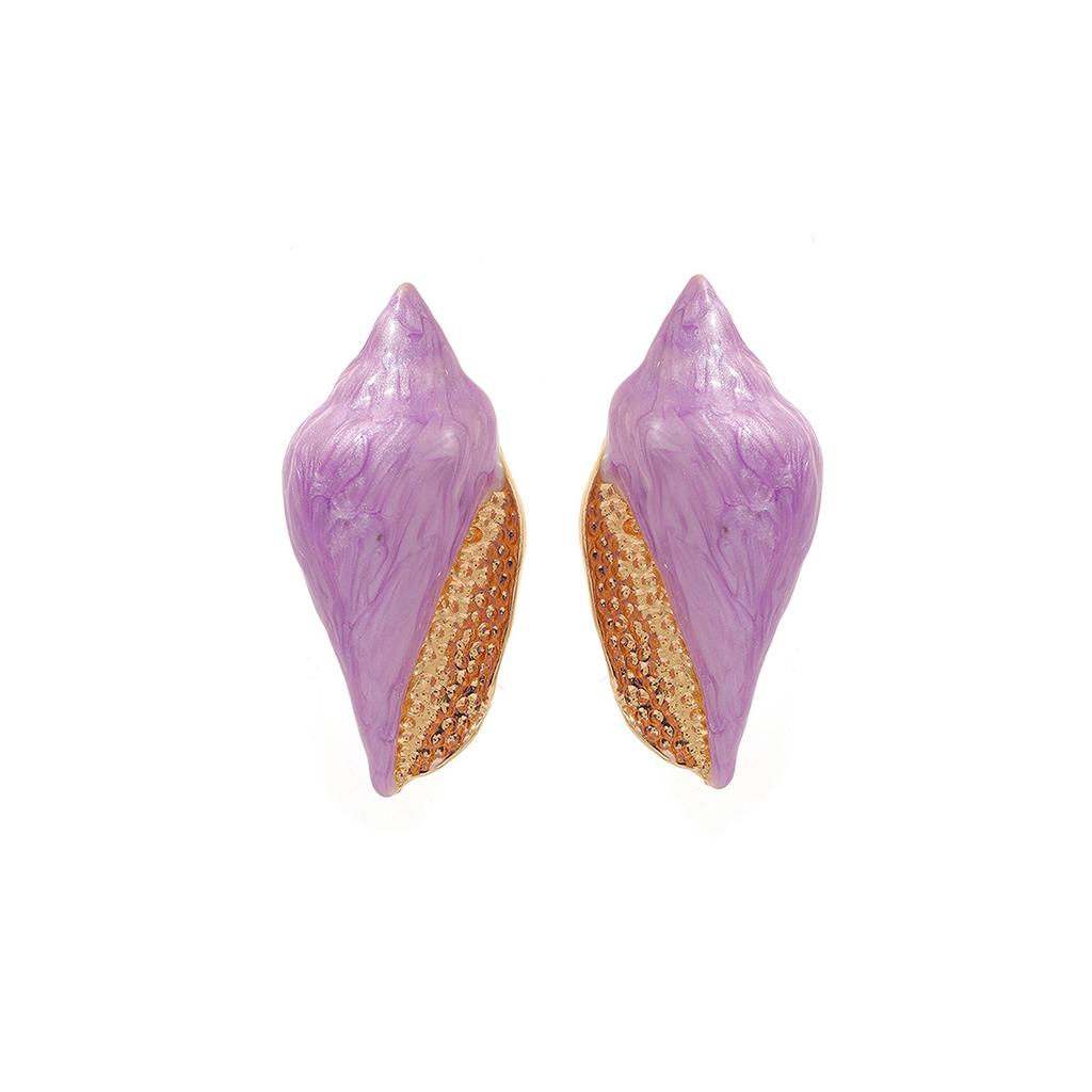 2026 Spring Collection European and American Exaggerated Ocean Vacation Style Conch Earrings Women's Fashion Earrings Bohemian