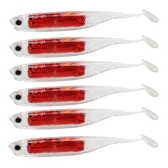 6Pcs Fishing Soft Baits 3D Eyes Realistic Shape Vibrant Color Mini Size Portable Artificial Lures Fishing Spinner Baits