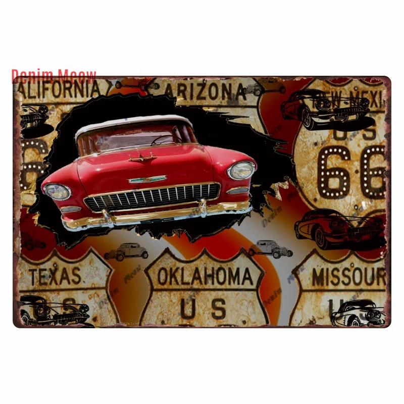 Vintage Metal Sign Plate, Garage Wall Decor, Man Cave, Gas Station Printing, Home Decor, Bar, Pub, Club, Retro, Route 66, WY1