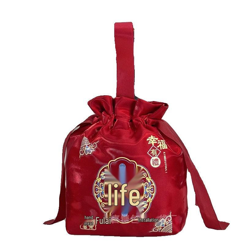 Chinese Shou Character Brocade Bag for Birthdays, Longevity Banquets, Weddings, Souvenirs, and Return Gifts.