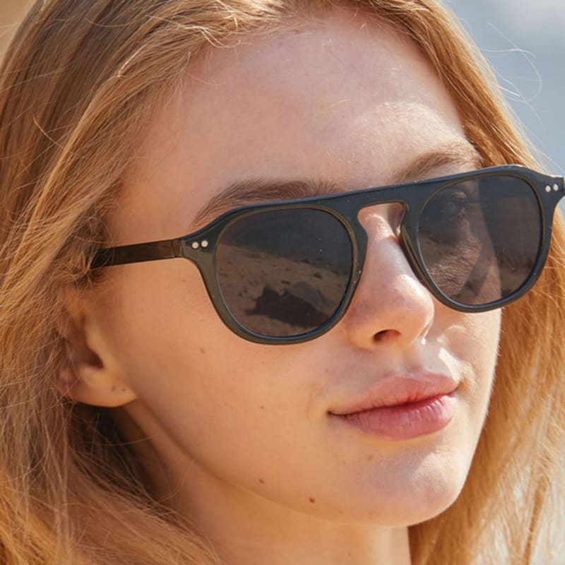 

KOLEAT WOMEN Layered Horn-Rimmed All-Black Big Round UV-Blocking Tinted Sunglasses [BRCAB] FREE