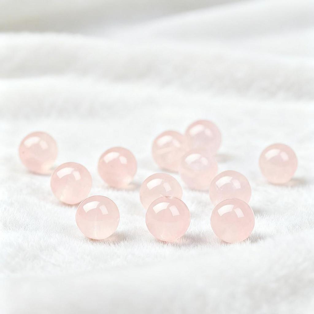 Rose Quartz Round Beads - Natural Pink Crystal Grapefruit for DIY Jewelry Making