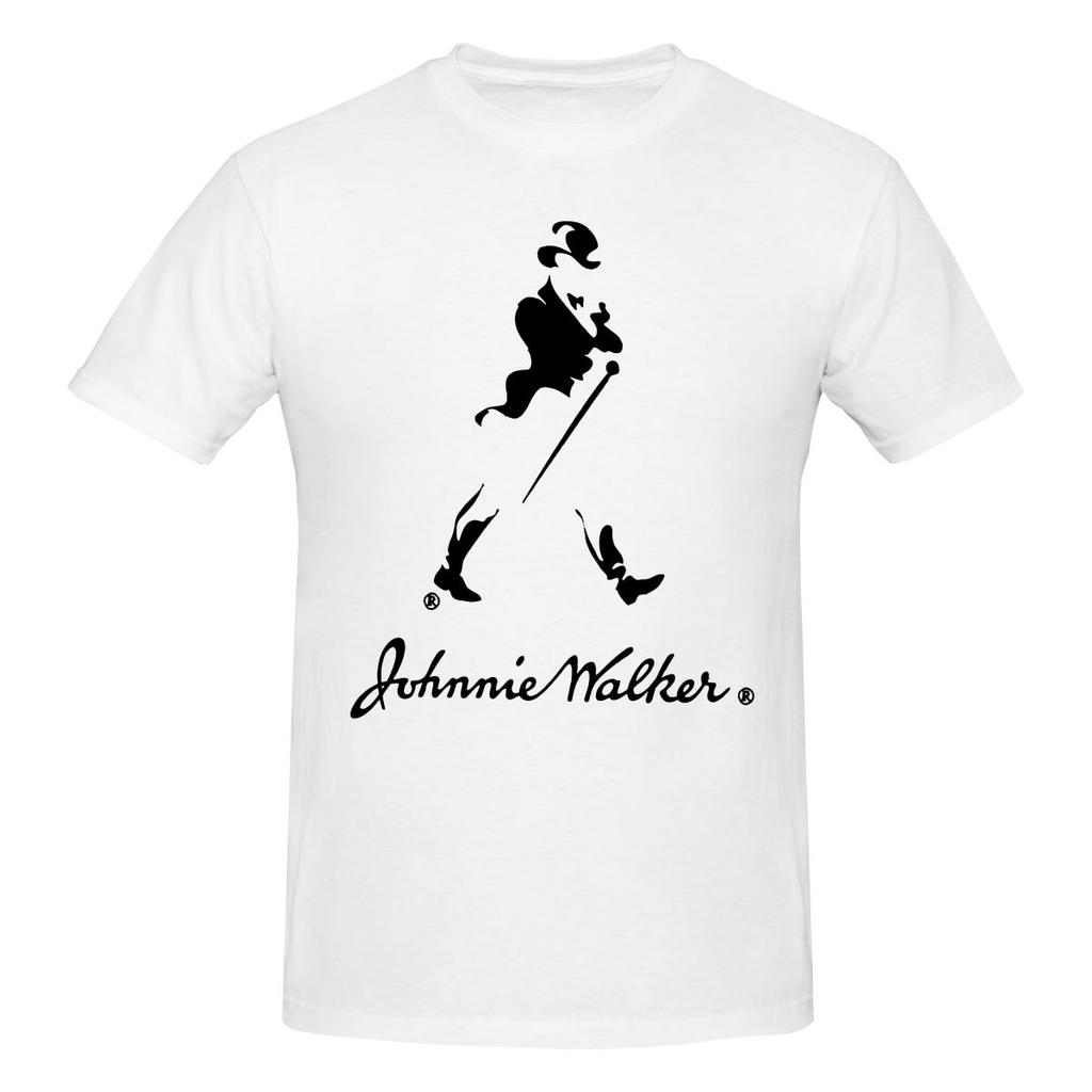 White Johnnie Walker Whisky Casual Tshirt Korean Style Sweet Cool Faderesistant Shirt