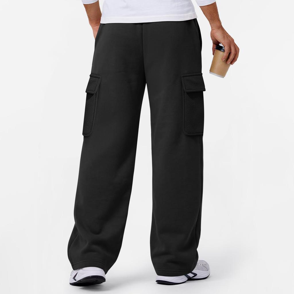 Pantalones de chándal casuales de colores para hombre con cintura elástica - Joggers de pierna recta de corte holgado para el uso diario